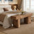 Solid Wood Farmhouse Entryway Bench With Artistic Legs
