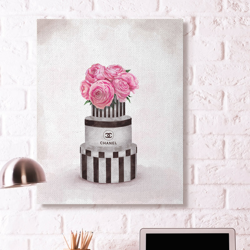 Large Pink Abstract Flower Box Canvas Wall Art