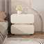 Table de chevet douce et arrondie blanc crème, table de chevet sans tiroir à 2 tiroirs, armoire de rangement moderne pour la chambre à coucher, décoration boho et minimaliste-2082597714