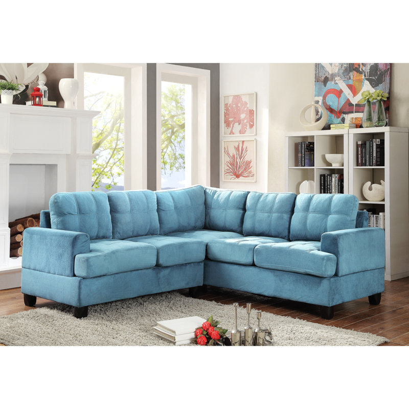 Transitional Micro Suede Sofa - Removable Backs/Arms, Reversible Chaise & Kiln-Dried Frame