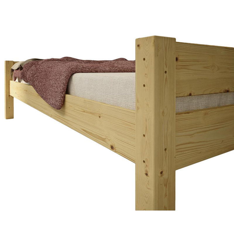 Fika EU Single - 90 X 200 Cm Solid Wood Bed, Natural