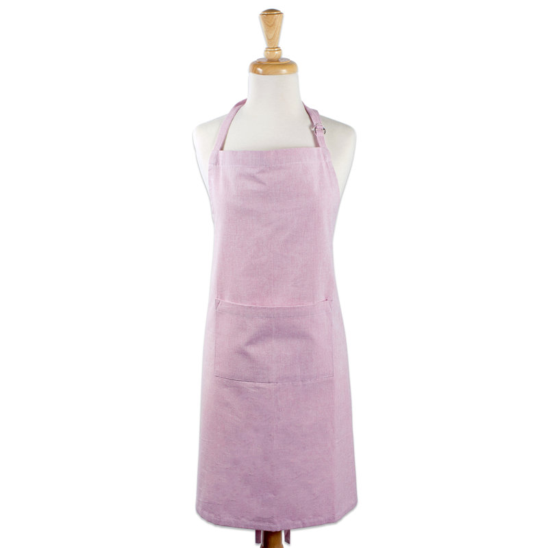 Kristina Solid Color Cotton Bib Apron, Rose