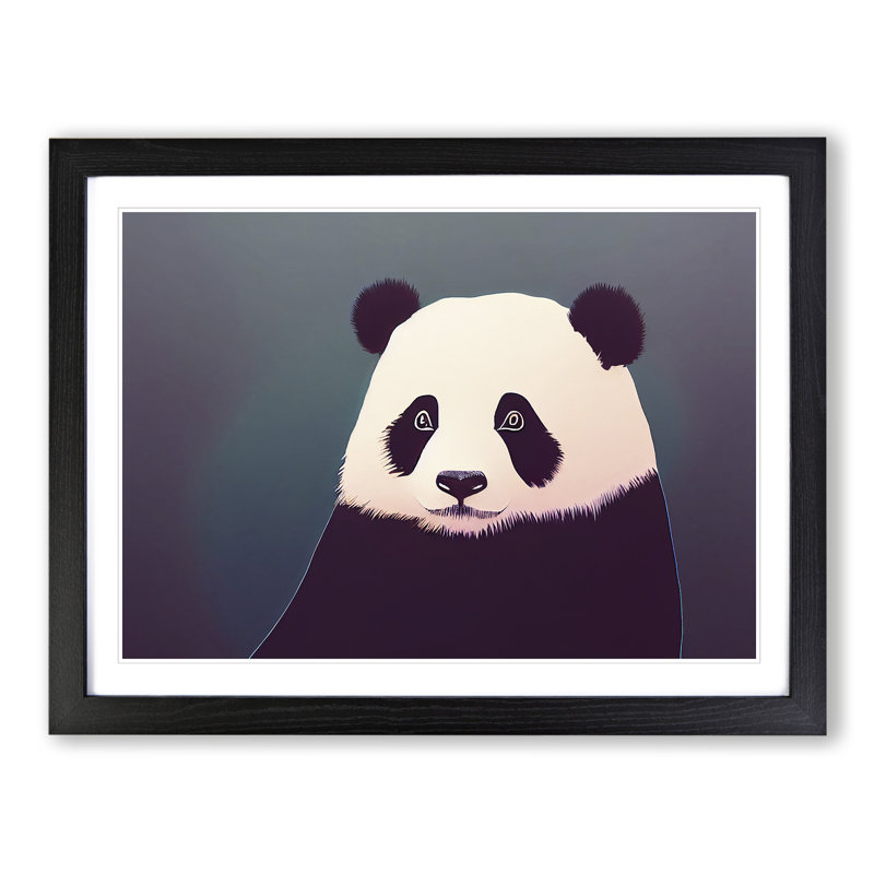 Incredible Panda - Single Picture Frame Print, 46cm H x 64cm W x 2cm D, Black