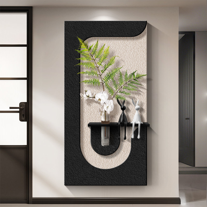 Black + White Rectangle Sandstone Wall art, 55.12" H x 27.56" W