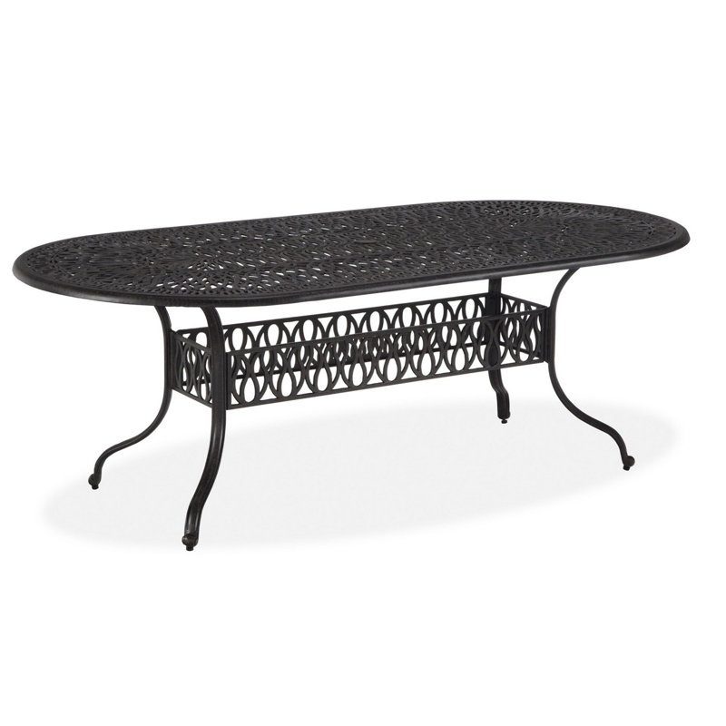 Lular 6 - Person Metal Patio Dining Set with Oval Table, Charcoal
