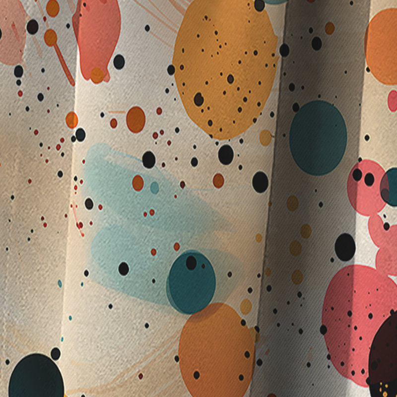 Motif à pois Bohème Vibes - Rideau abstrait - Rideau abstrait occultant - 1 panneaux, L 52 po x L 95 po