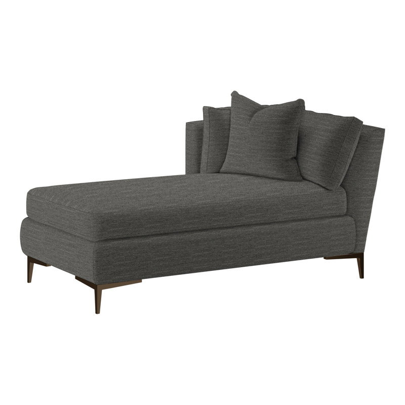 Chaise longue rembourrée Aiden, Orienté à gauche (vu de face), Perigold Ishi Platinum, Bronze Antique