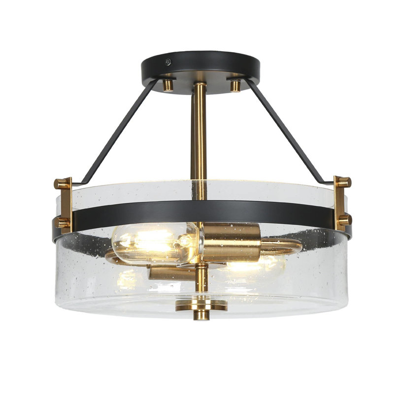 Plafonnier encastré 3 lumières 12,5 po Gemmenne, Brun