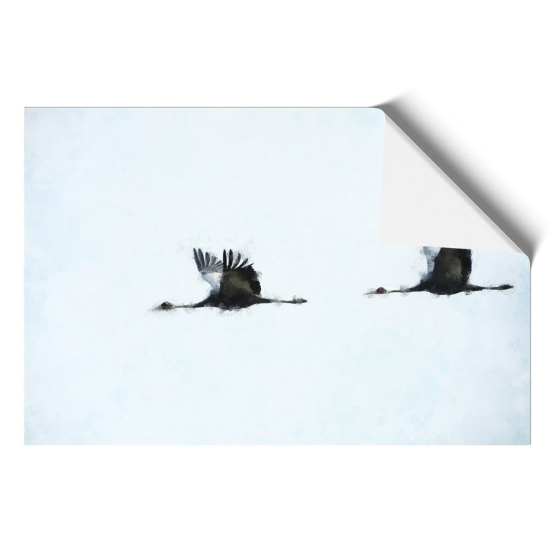 Flying Crane Birds - No Frame Print, 30cm H x 42cm W x 0.1cm D