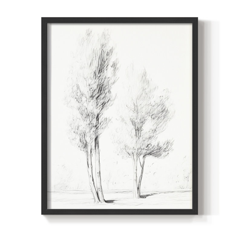 Vintage Sketch IV Framed Print - Solid Wood