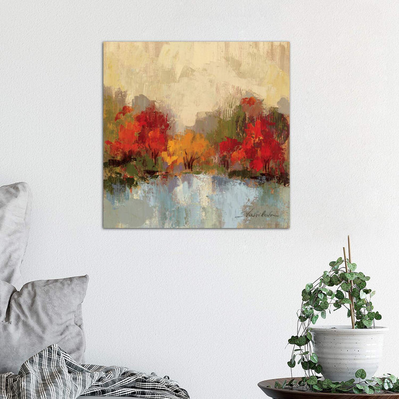 «Fall Riverside I» par Silvia Vassileva - reproduction d'art, Toile tendue, H 48 po x l 48 po x 1,5 po