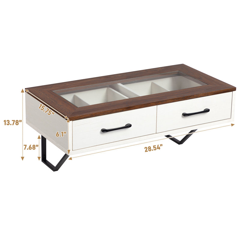 Tablette Loating avec tiroir, tiroir flottant pour salle de bain, Brun