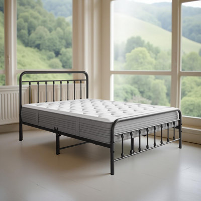 Full Size Black  Metal Platform Bed Frame