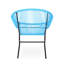 Fauteuil d'extérieur élégant avec cadre en fer de teinte bleue