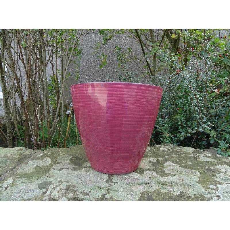 Vanburen Pot Planter, Coral Pink Gloss, 26.5cm H x 30.5cm W x 30.5cm D