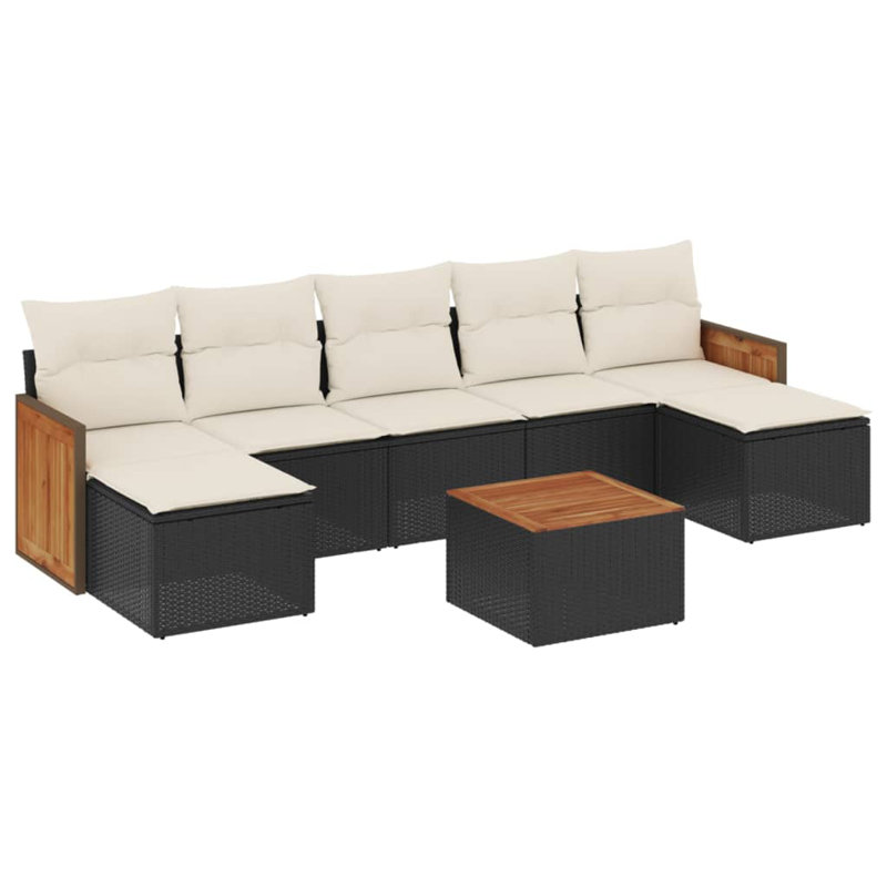 Grand canapé modulaire en rotin PE Vidaxl