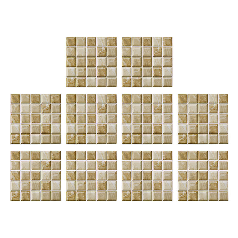 10-Pack 3D Self-Adhesive Wall Tile Stickers, Natural