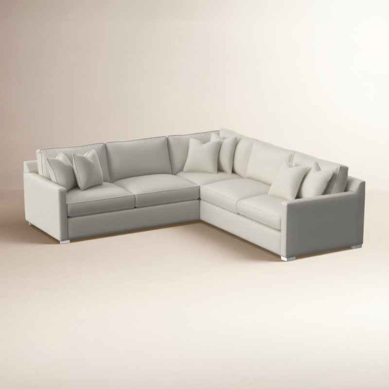 Bel-Air L-Sectional, Brown Geometric, 0456-33, Frost White
