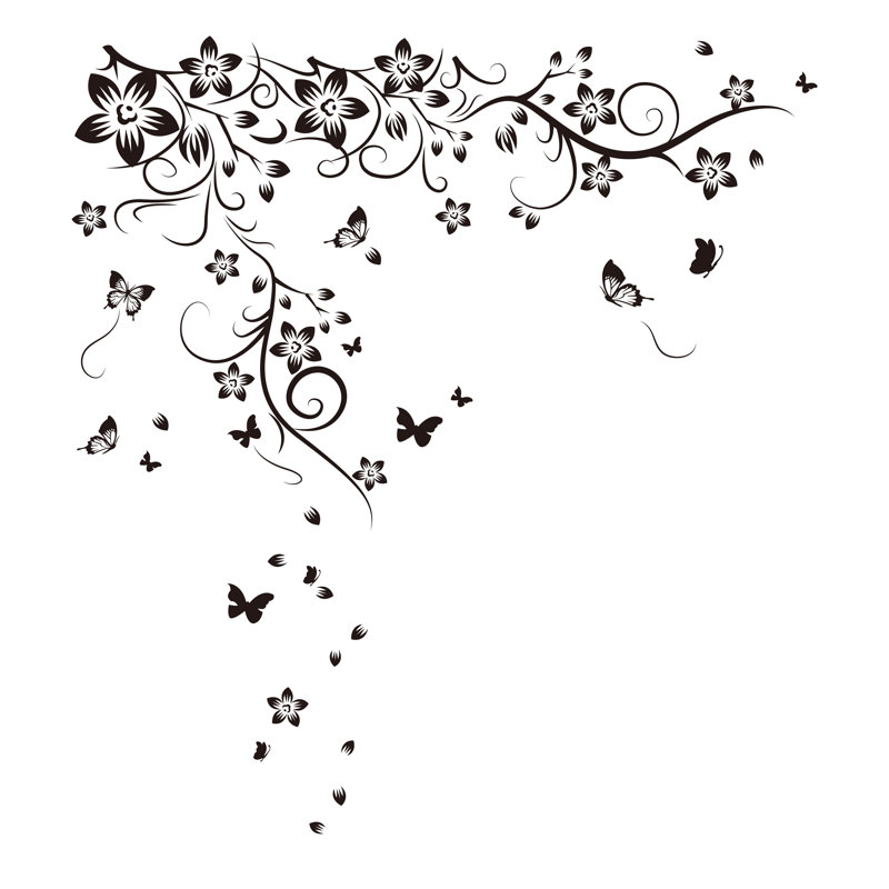 Plants & Flowers Non-Wall Damaging Wall Decal, Single