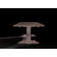 Table de salle à manger grise patinée avec plateau en bois de 70 mm d'épaisseur et structure de support rectangulaire à double piédestal Empire