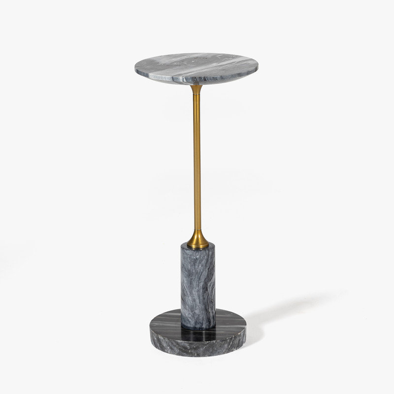Francesca Marble Drink Table, Black