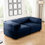 Chenille moderne avec rangement en bleu, rangement ergonomique pour le soutien du dos et des accoudoirs en tissu bleu, détente cylindrique-120912612