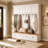 98.8" W Extra-Large Hall Tree with Bench, 4 Drawers, 2 Upper Cabinets and 7 Hooks