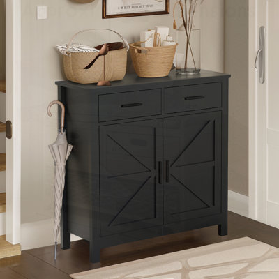 Modern Farmhouse Buffet Cabinet with Storage, Coffee Bar, 2 Drawers, 2 Doors, Perfect for Living and Dining Rooms, Bathroom