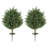 24" Artificial Cypress Trees with Ground Stake, Set of 2, Green