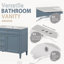 Meuble-lavabo 36 po avec armoire à pharmacie, armoire de rangement moderne avec 2 portes à fermeture douce et meuble-lavabo simple