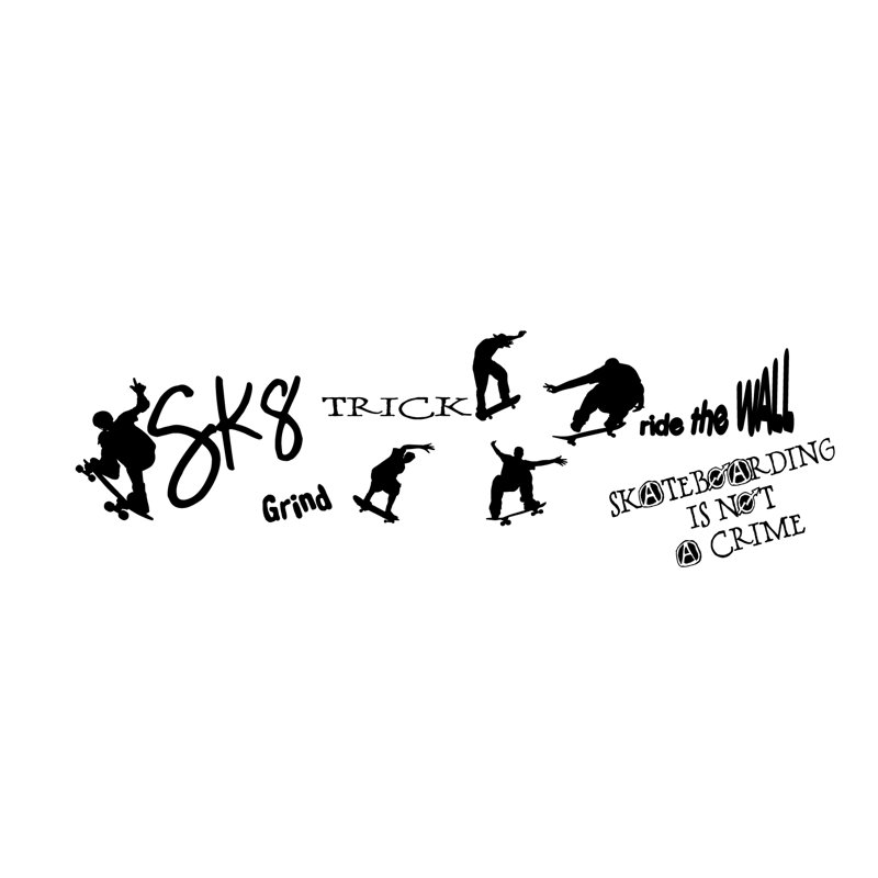Décalcomanie murale skateboard