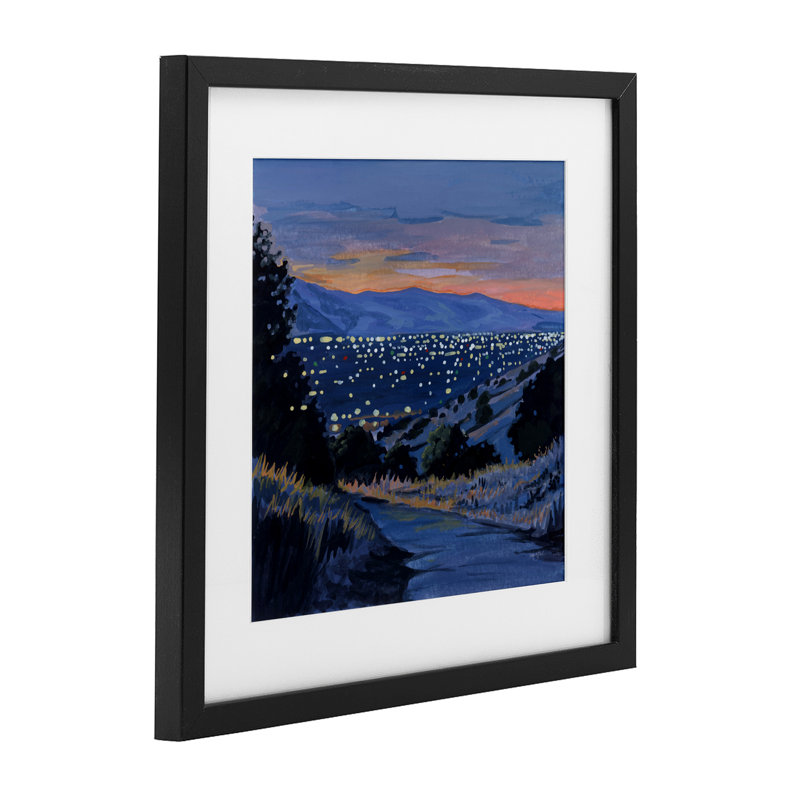 «Desert City Lights At Dusk», reproduction sous verre encadrée, design par Kate Jarvik Birch, H 13 po x l 13 po
