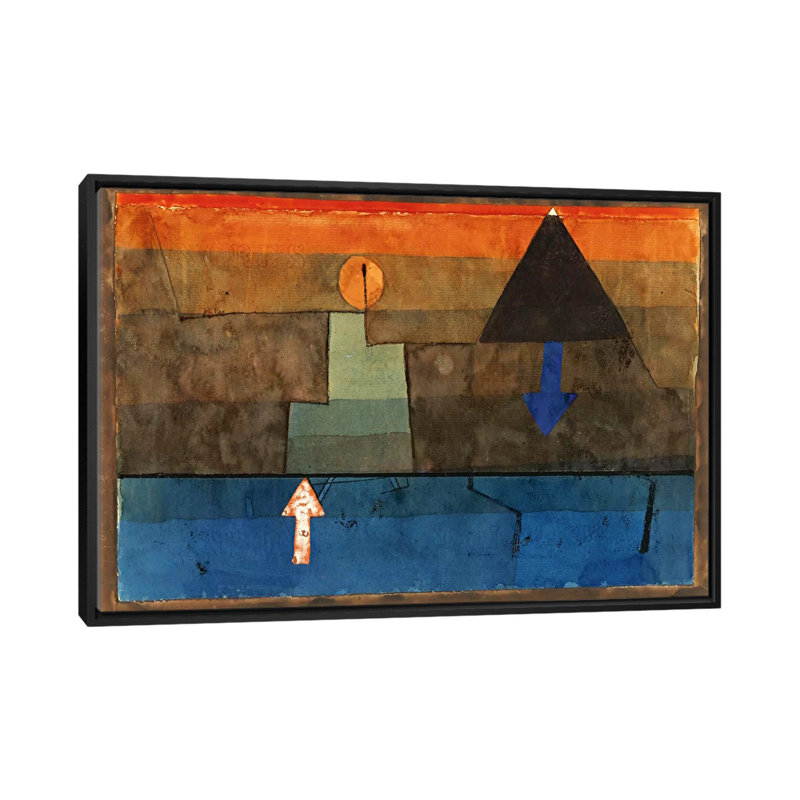 « contrastes 1924-1925 » par paul klee paiting, reproduction sur toile, H 18 po x l 26 po x P 1,5 po, Toile avec cadre noir