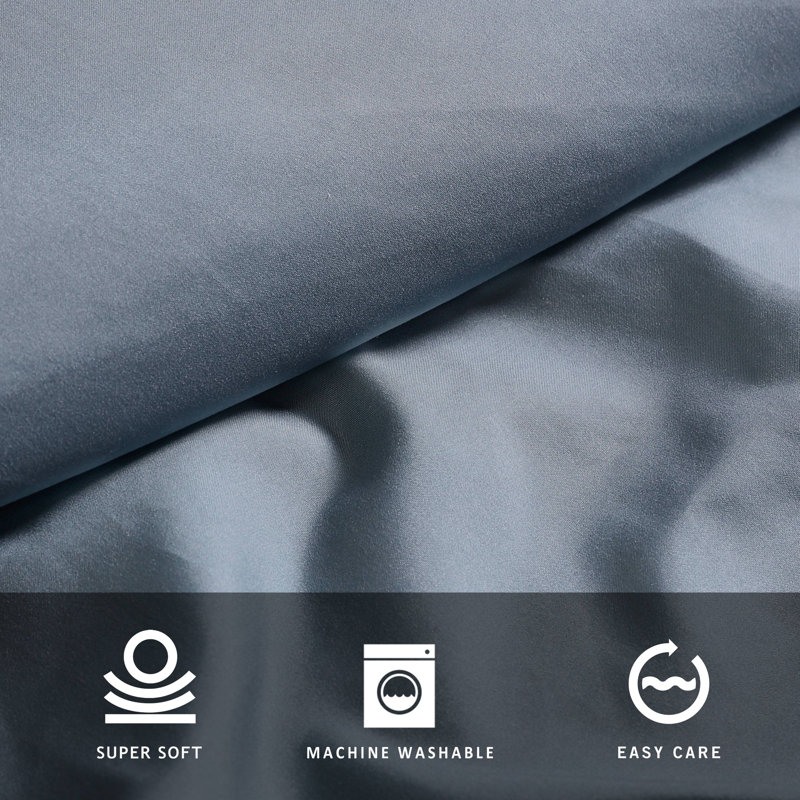 Kenneth Cole Solution Recyled Polyester Solid Bonus Sheet Set, King Fitted Sheet + Flat Sheet + 2 King Pillow, Blue