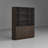 Modern MDF And Aluminum Frame Bookcase With 4 Tempered Glass Doors, 3-Color LED Lighting, And 3 Large Storage Drawers