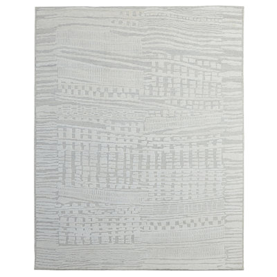 Wool Moroccan Area Rug in White