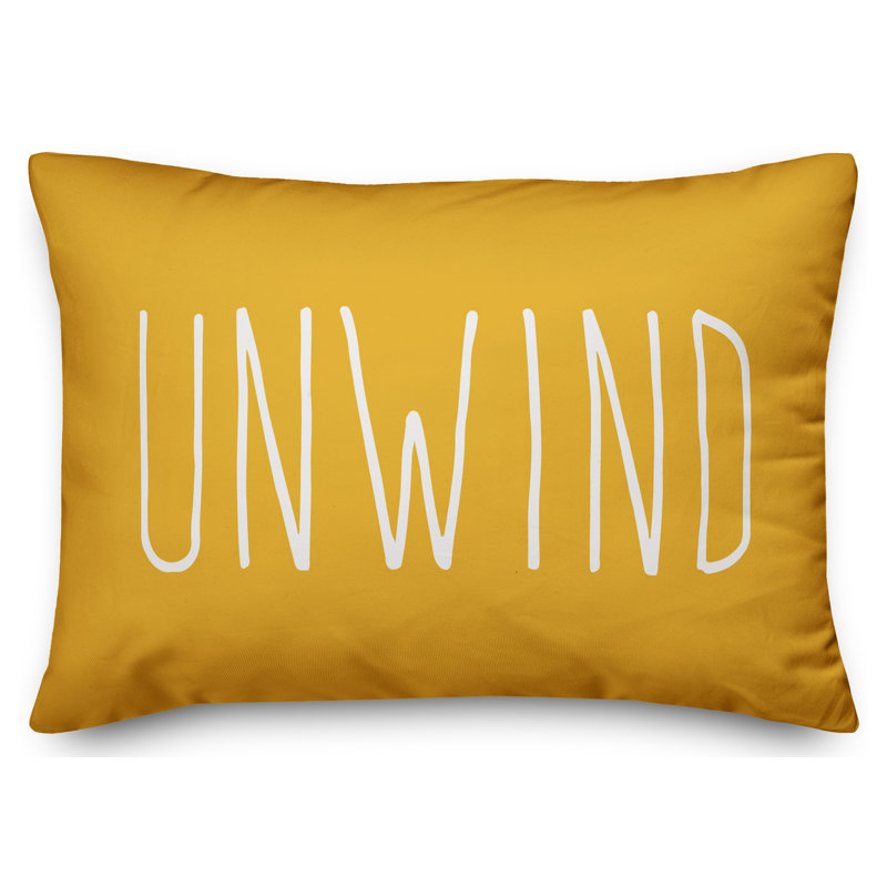 Yes! Textual Outdoor Reversible Throw Pillow, Yellow