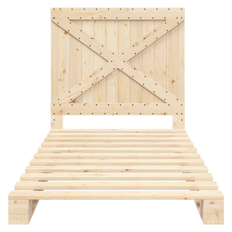 Airyn Solid Wood Bed, Brown, DE Size - 100 x 200 cm