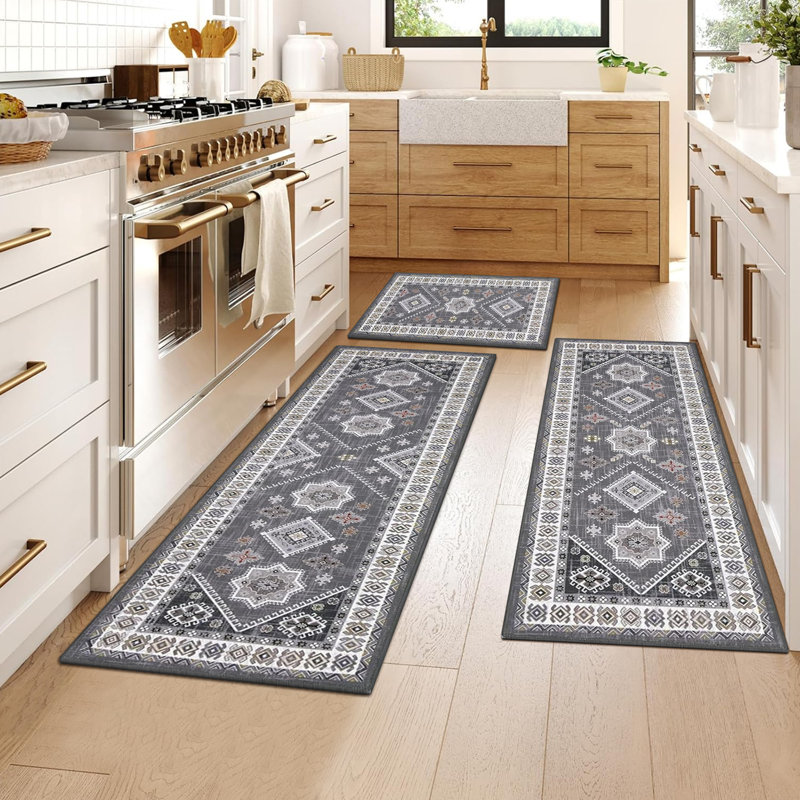 Machine Washable Non-Slip Kitchen Mat, Gray