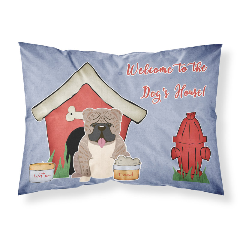 Taie d’oreiller chien house, Bouledogue anglais bringé