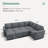 Latitude Run® U Shaped Sleeper Sectional Modular Sofa Bed With Storage Chaise-1740153016