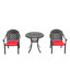 Ensemble 3 pièces de meubles de patio en aluminium coulé avec coussins, ensemble de conversation pour patio
