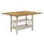 Ensemble de table de salle à manger 5 pièces à hauteur de comptoir avec 2 tablettes et 4 chaises rembourrées à hauteur de comptoir en chêne clair et gris