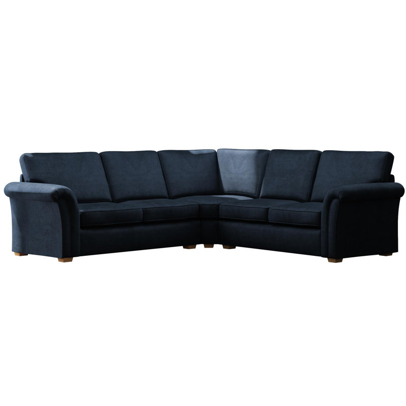 Castleacre Corner with two seats both sides, Fixed Back, Royal Blue Polyester