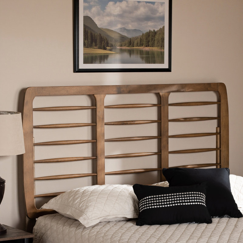 Truett Full Headboard with Brown Finish, 50.61'' H X 57.13'' W X 0.50'' D, Full