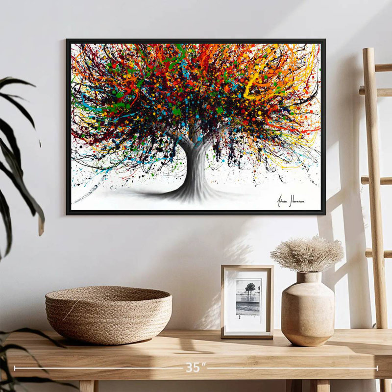Arbre Festival, 25 po x 17 po, Cadre flottant noir