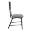 Chaise d'appoint grise et noire sable avec dossier en forme de X (ensemble de 2)