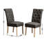 2 chaises de salle à manger en bois massif gris anthracite - boutons élégants, rembourrage confortable, chaises design (2) accents de boutons, matériaux, style élégant-1938262697