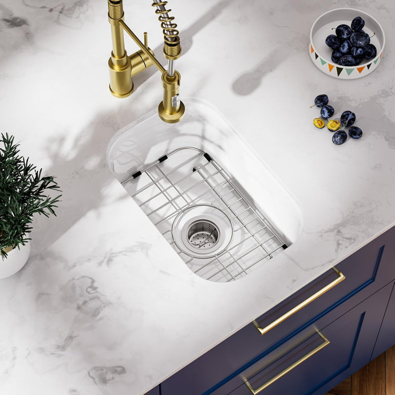 Davivy 13"x19" White Bar Sink Fireclay