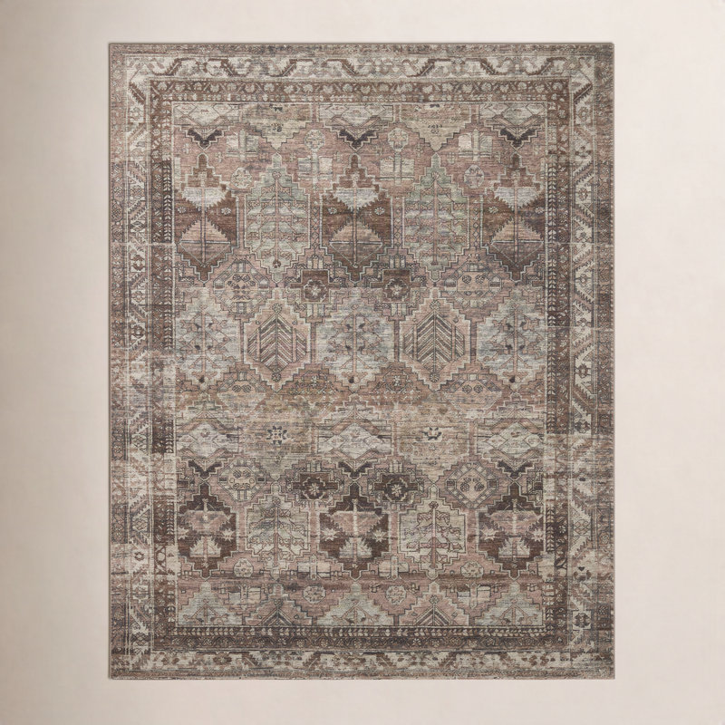Tapis oriental argile / sauge Billie, Rectangle 2 pi 3 po x 3 pi 9 po